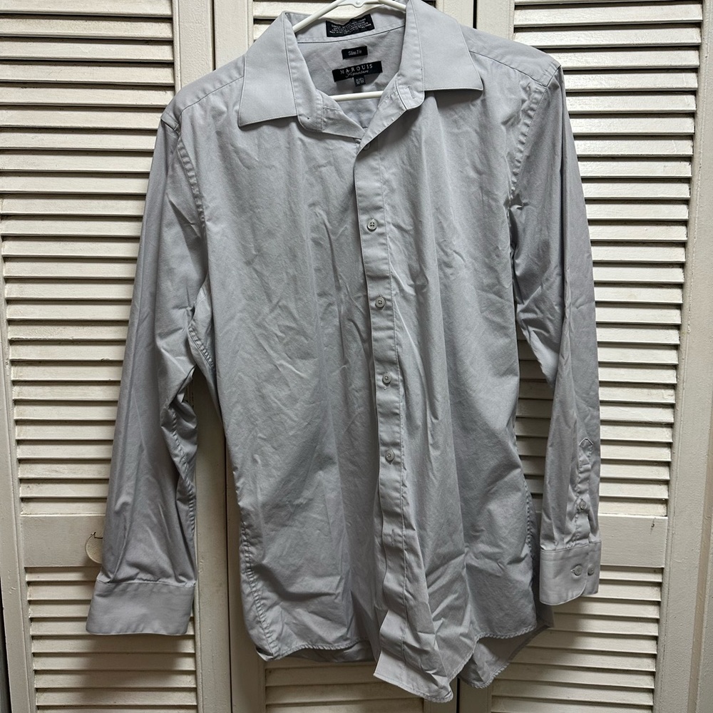 Men’s grey button down